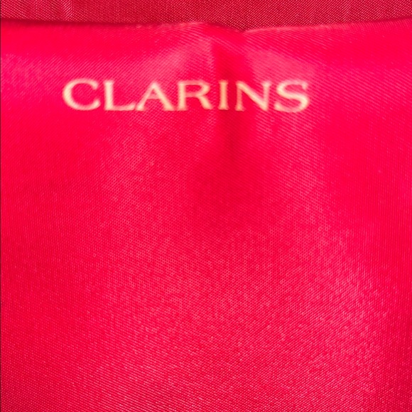 Vintage  Clarins  Red Bag with Tan Accents - Picture 2 of 8